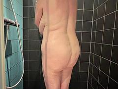Mr MF Shaves Mrs Matures Hairy Pussy in Steamy Shower Part 2