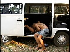 Sexy latina with round bottom gets fucked in the van
