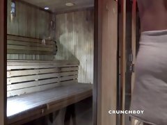 latino twink fucked by XXL cokc in sauna - CrunchBoy