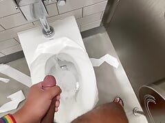 Jerking off in restroom