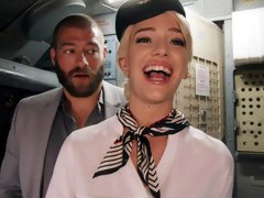 Good stewardess Kenna James fucked in the anal hole as she likes