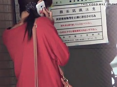 Japanese cuties flash hairy pussies while peeing in public