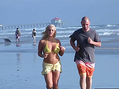 Dayna Vendetta sexy blonde with a fat ass in a bikini, and ends up horny from a day at the beach with Ralph Long.