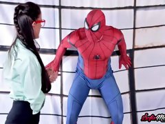 Naughty Aunt Sucks Spiderman#s Massive Hard Dick With Sofie Marie