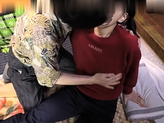 Nerdy Japanese teen gets pounded rough by a horny old man