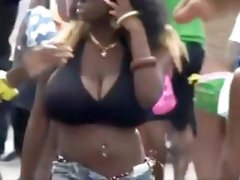 Hot black girl with humongous tits