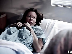 Huge boobs troubled MILF in a 3some with hospital staff
